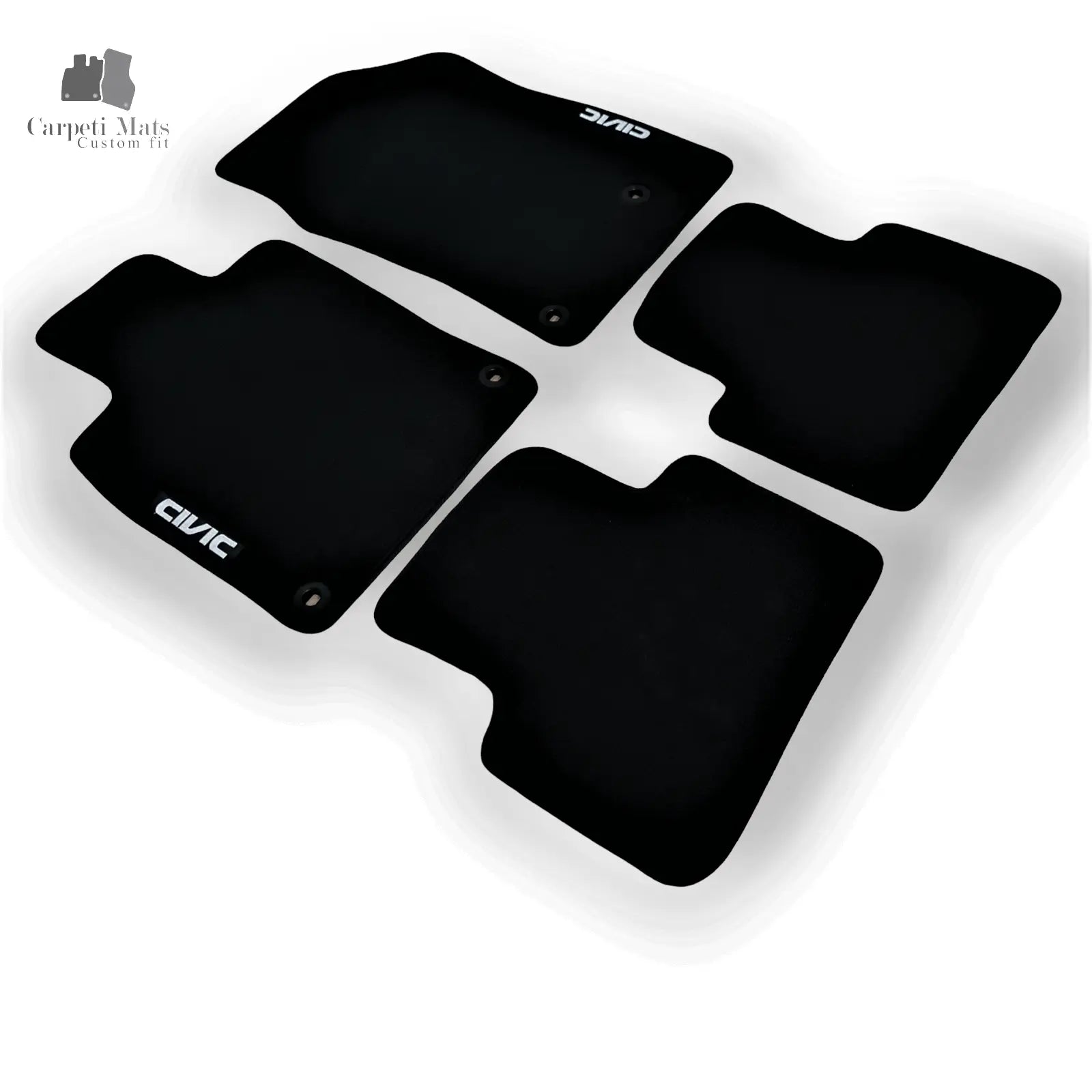 Carpet Car Floor Mats Velour for Honda Civic X 01.2016-01.2021 logo Car Floor Mats Velour CarpetiMats