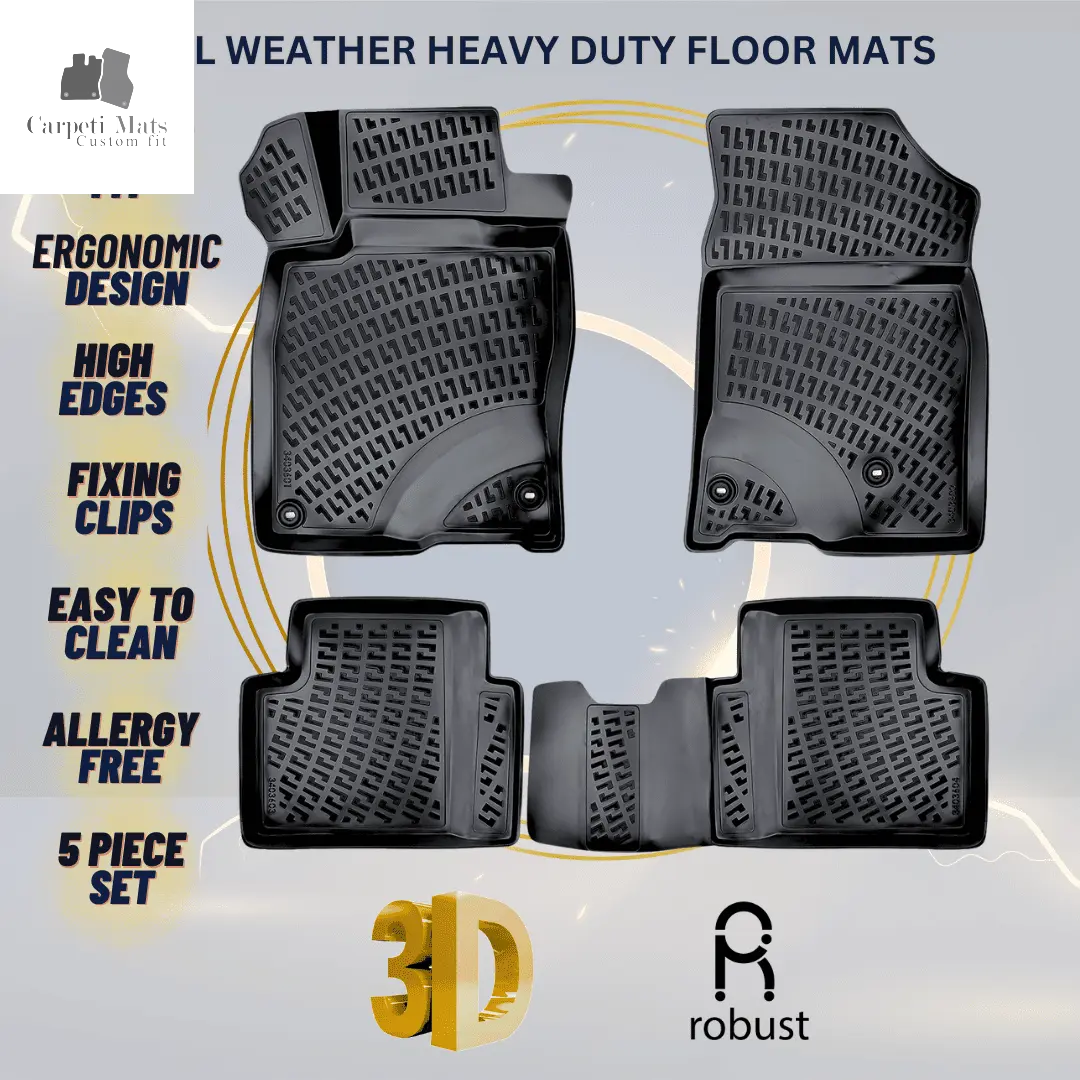 3D Car Floor Mats Liners For Acura ILX 2016-2019 All Weather Heavy Duty Mats 3D RUBBER FLOOR MATS CarpetiMats