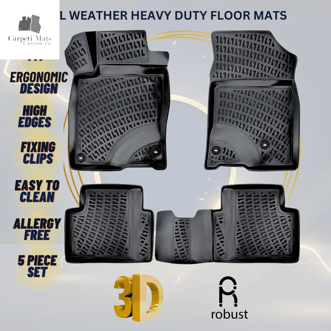 3D Car Floor Mats Liners For Acura ILX 2019-2022 All Weather Heavy Duty Mats 3D RUBBER FLOOR MATS CarpetiMats