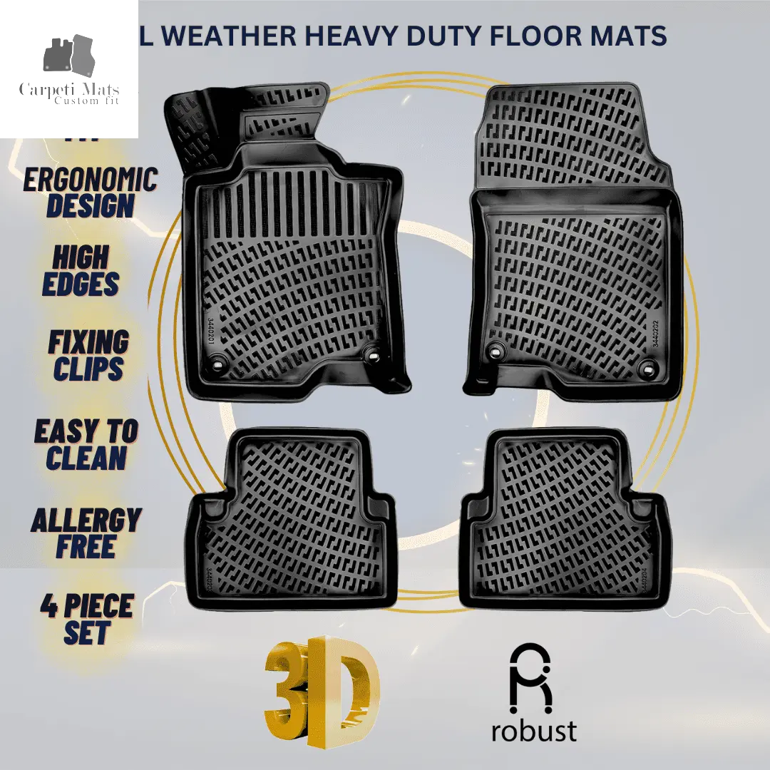 3D Car Floor Mats Liners For Acura TSX 2009-2014 All Weather Heavy Duty Mats 3D RUBBER FLOOR MATS CarpetiMats