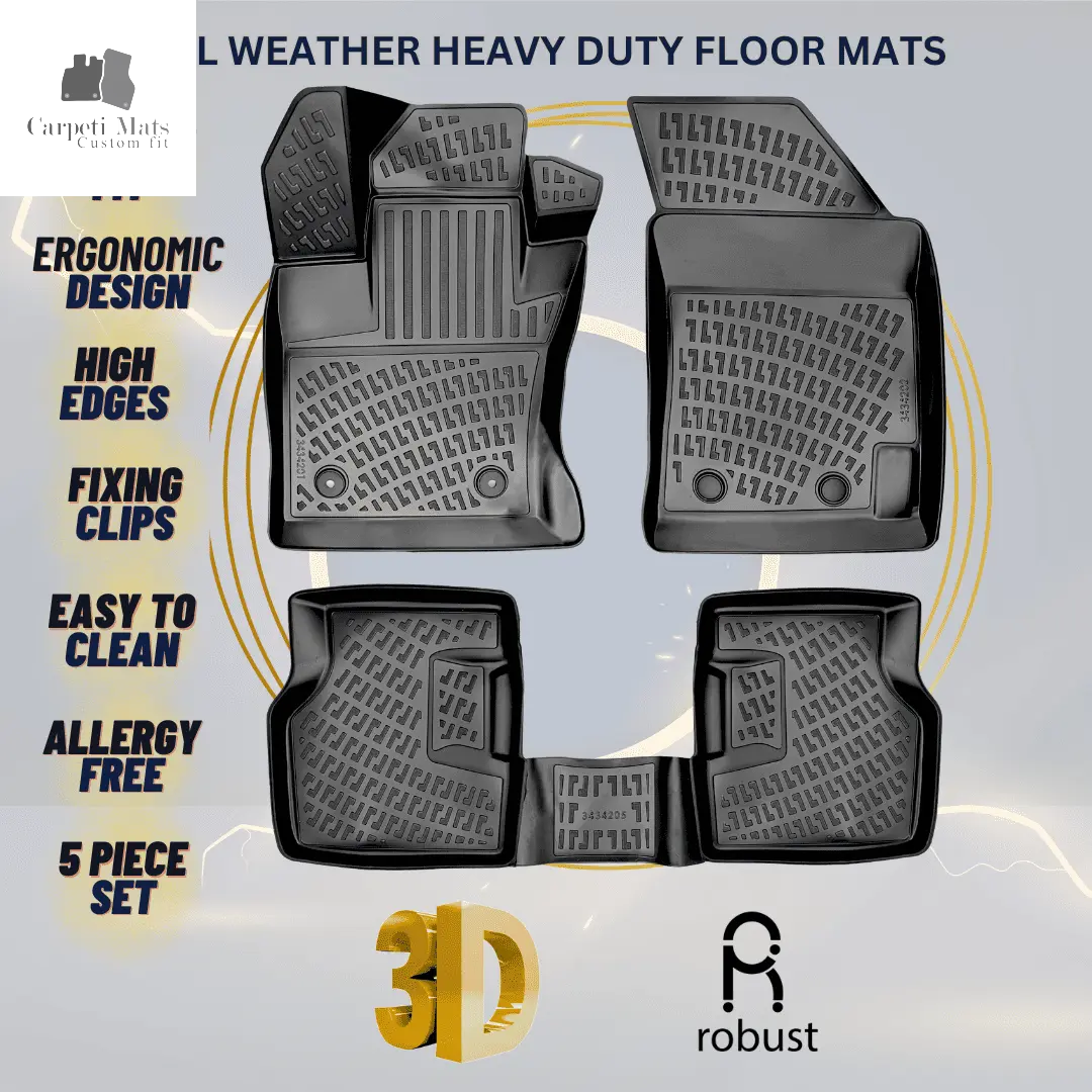 3D Car Floor Mats Liners For Alfa Romeo Tonale 2022>>> All Weather Heavy Duty Mats 3D RUBBER FLOOR MATS CarpetiMats