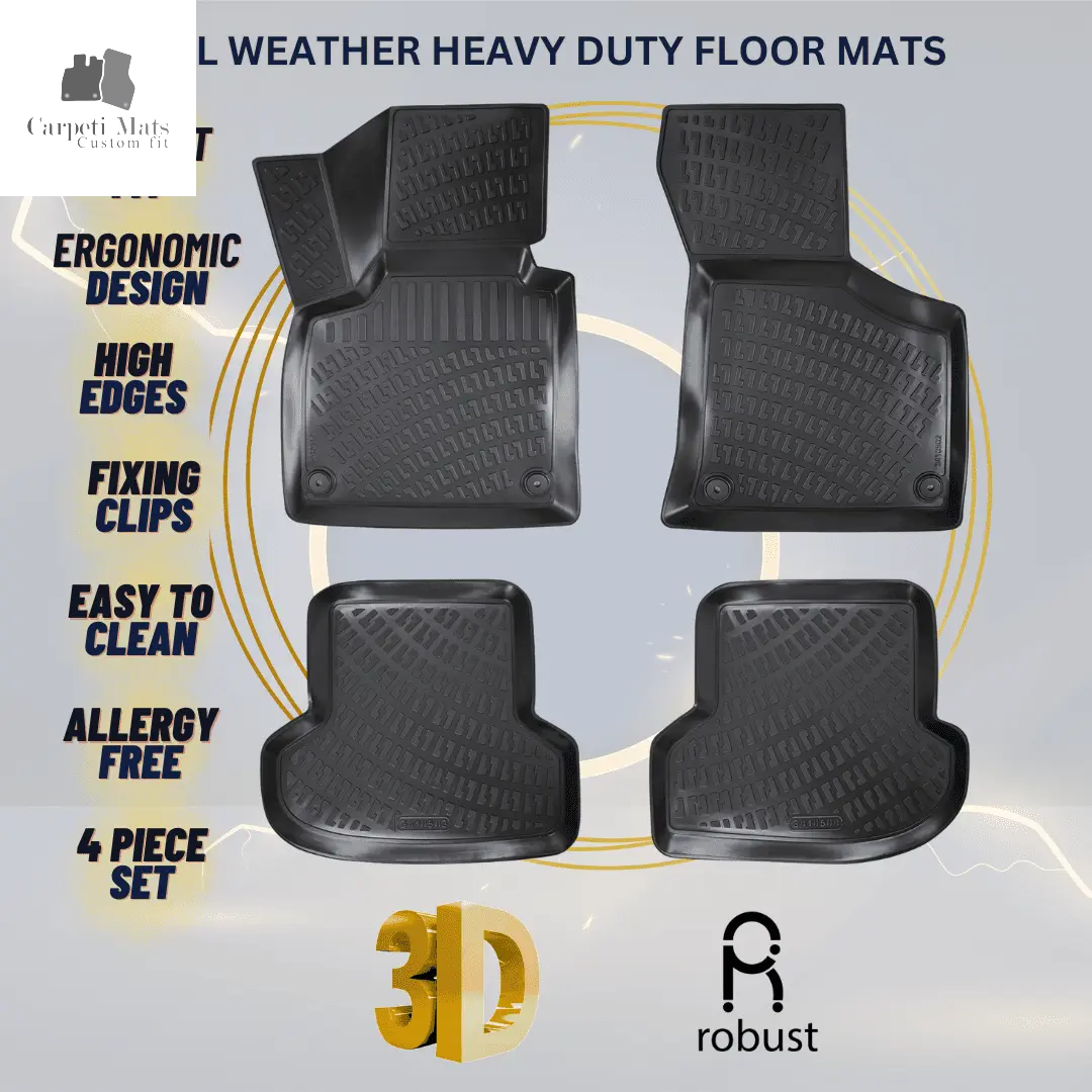 3D Car Floor Mats Liners For Audi A3 2003-2013 Sportback All Weather Heavy Duty Mats 3D RUBBER FLOOR MATS CarpetiMats