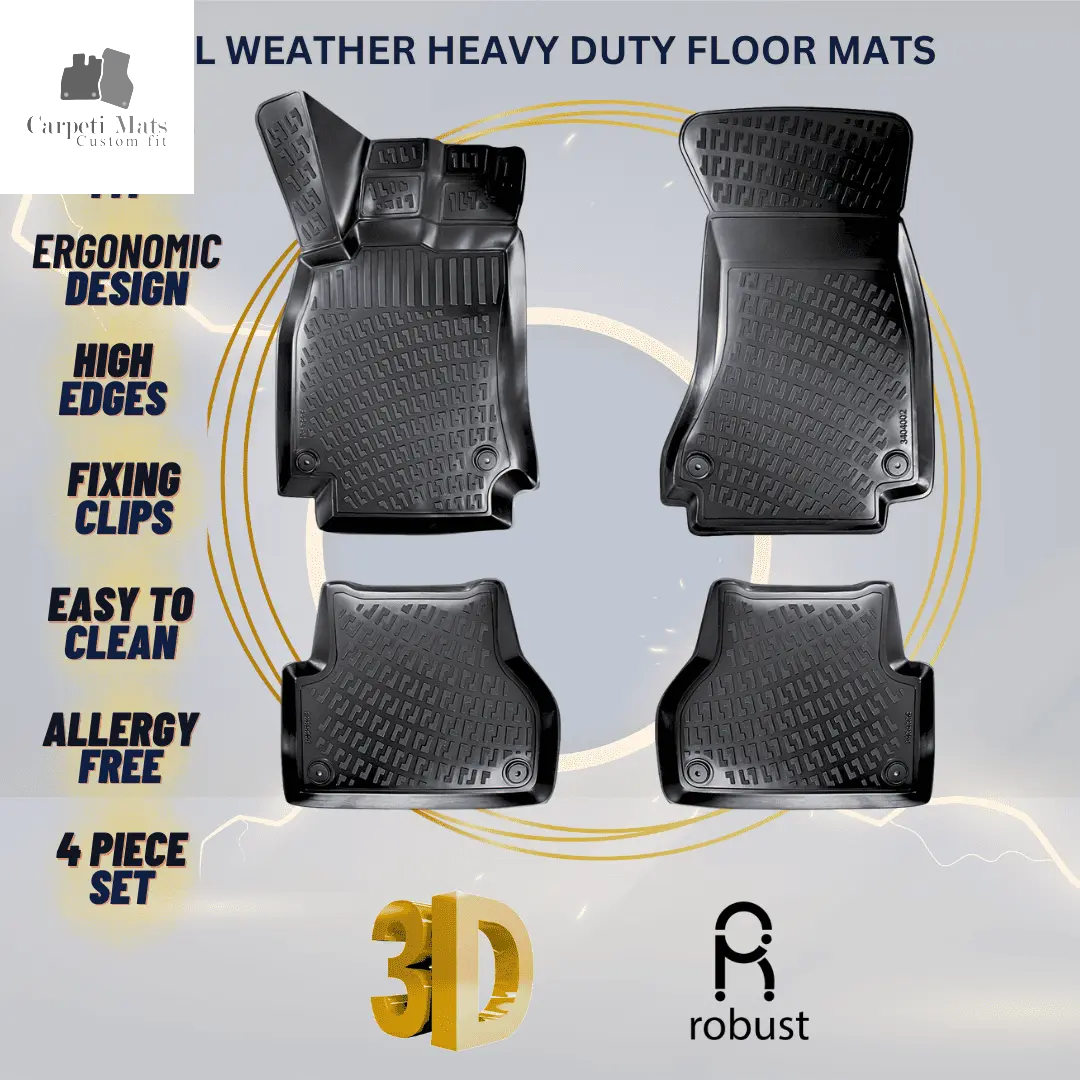 3D Car Floor Mats Liners For Audi A5 2009-2016 Sportback All Weather Heavy Duty Mats 3D RUBBER FLOOR MATS CarpetiMats