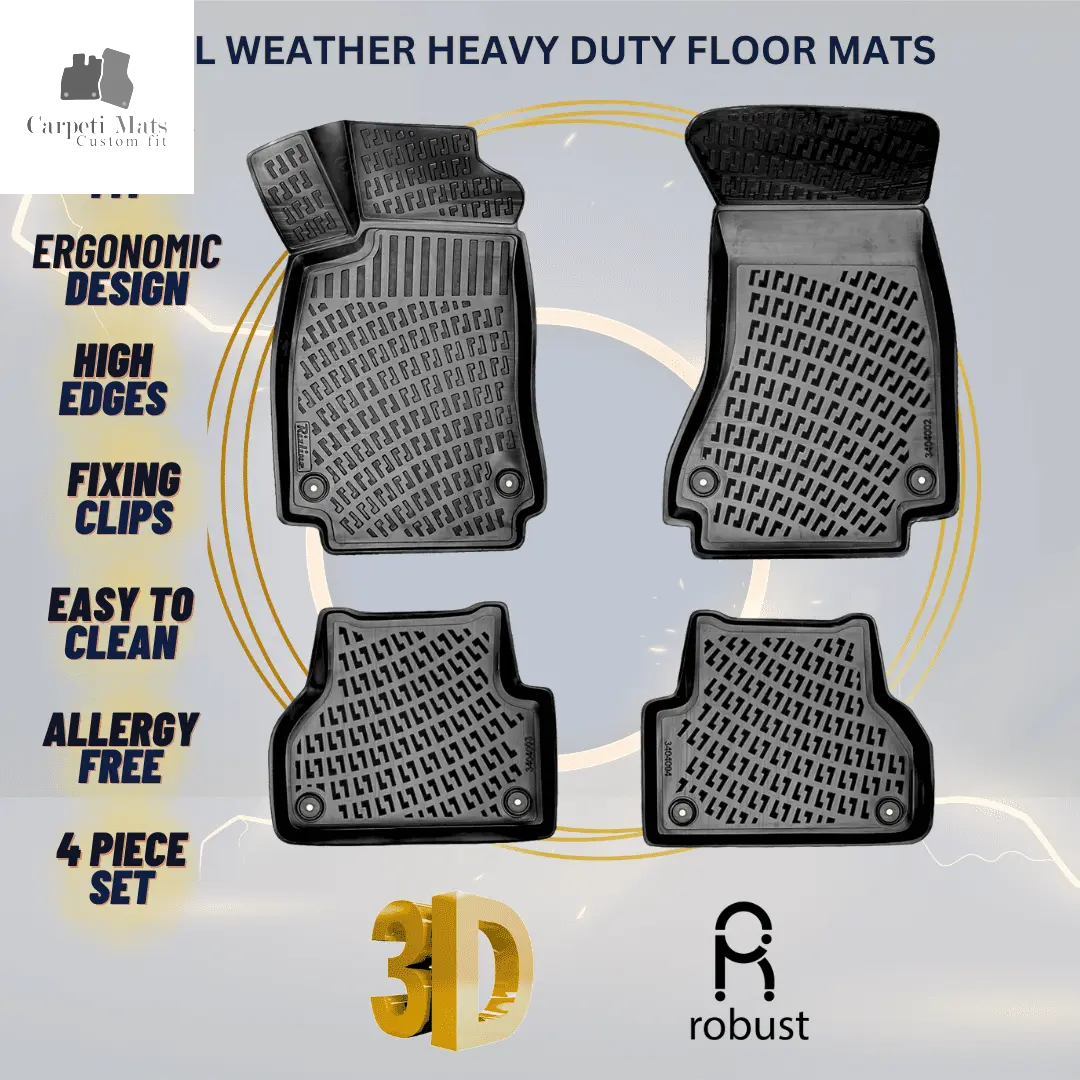 3D Car Floor Mats Liners For Audi A5 2016-2024 Sportback All Weather Heavy Duty Mats 3D RUBBER FLOOR MATS CarpetiMats