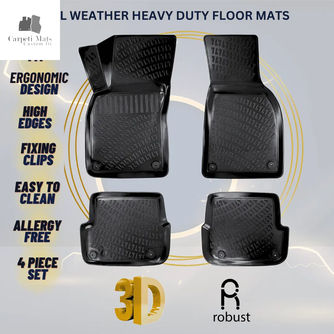 3D Car Floor Mats Liners For Audi A6 2004-2011 All Weather Heavy Duty Mats 3D RUBBER FLOOR MATS CarpetiMats