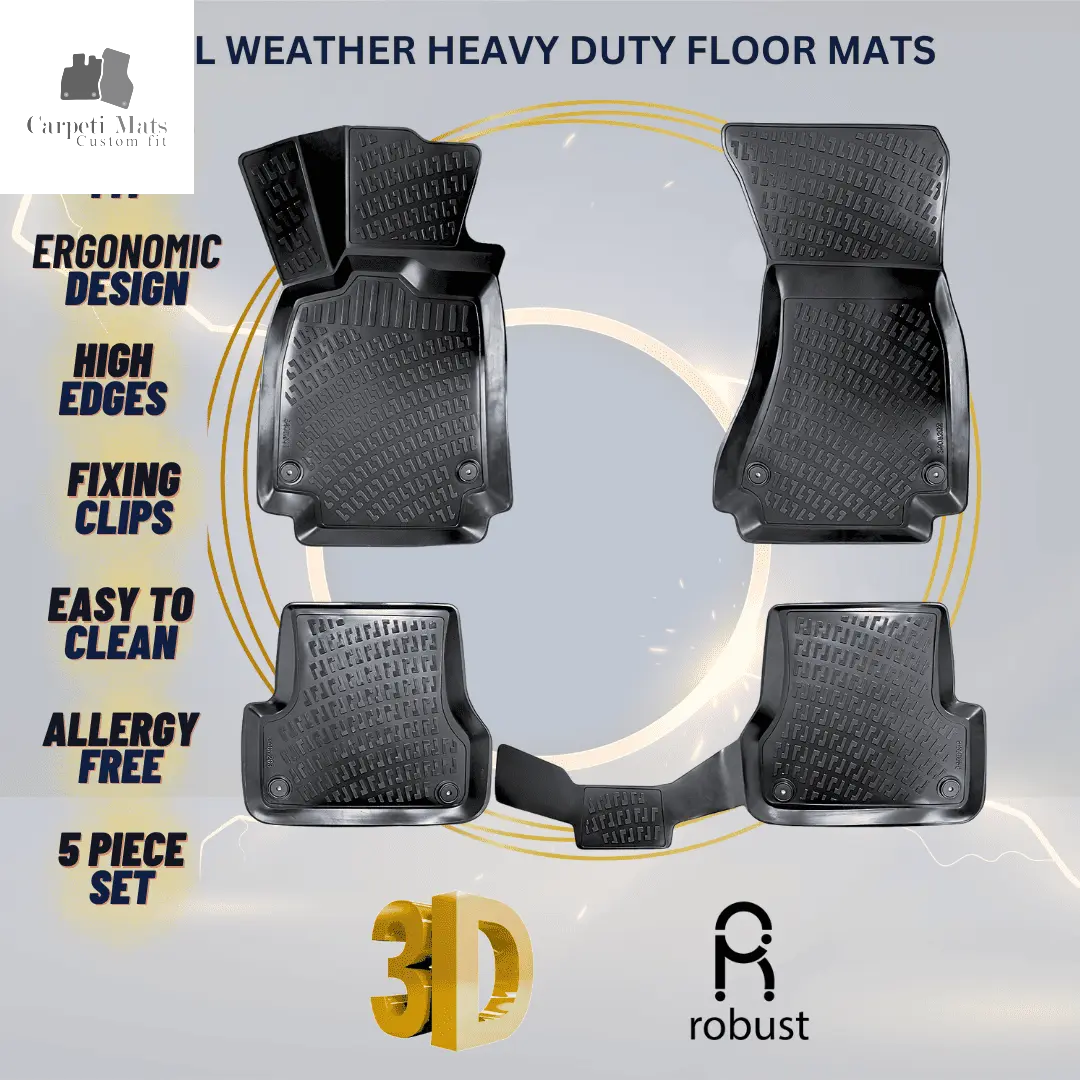 3D Car Floor Mats Liners For Audi A6 2010-2018 All Weather Heavy Duty Mats 3D RUBBER FLOOR MATS CarpetiMats