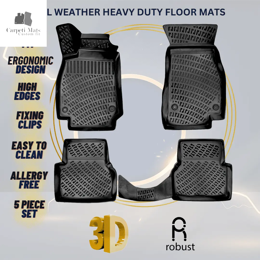 3D Car Floor Mats Liners For Audi A7 2018-2024 All Weather Heavy Duty Mats 3D RUBBER FLOOR MATS CarpetiMats