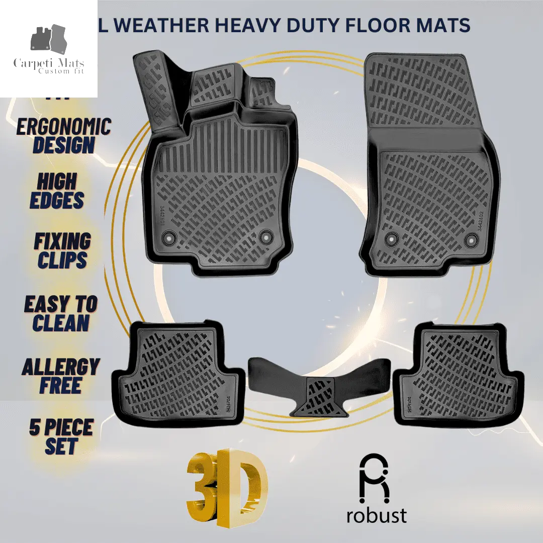 3D Car Floor Mats Liners For Audi Q2 2016>>> All Weather Heavy Duty Mats 3D RUBBER FLOOR MATS CarpetiMats