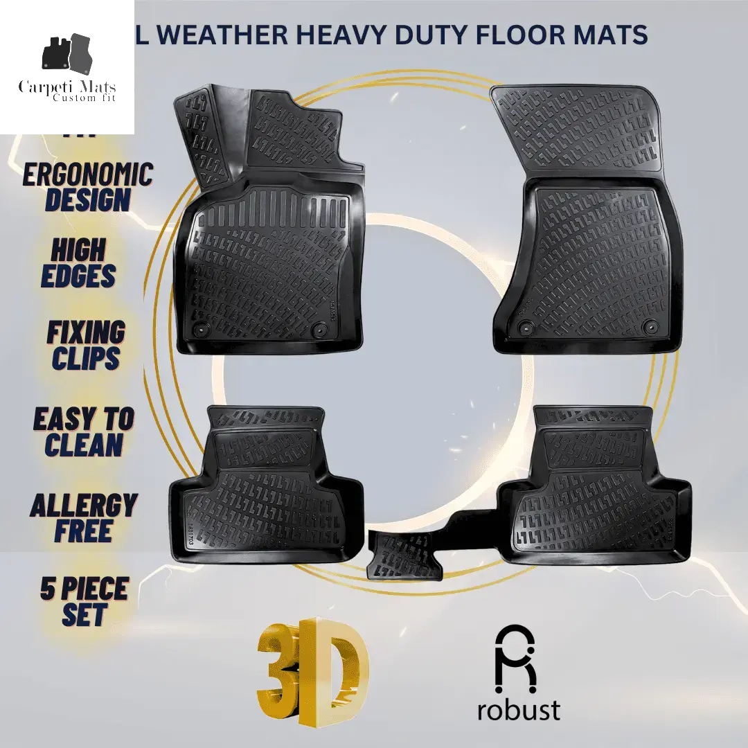 3D Car Floor Mats Liners For Audi Q5 2008-2016 All Weather Heavy Duty Mats 3D RUBBER FLOOR MATS CarpetiMats