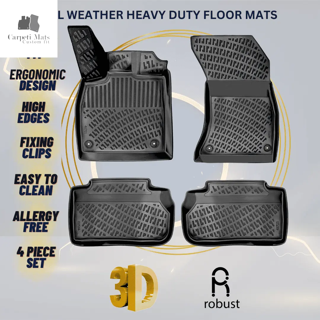 3D Car Floor Mats Liners For Audi Q5 2017-2024 All Weather Heavy Duty Mats 3D RUBBER FLOOR MATS CarpetiMats
