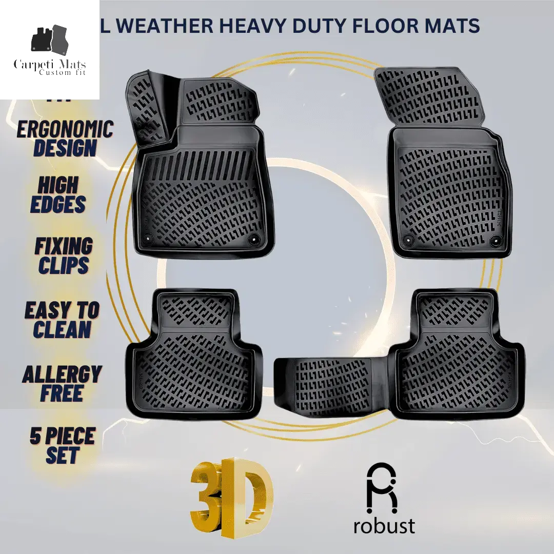 3D Car Floor Mats Liners For Audi Q7 2015>>> All Weather Heavy Duty Mats 3D RUBBER FLOOR MATS CarpetiMats