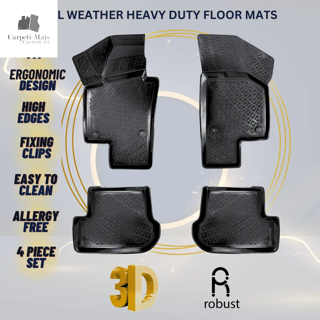 3D Car Floor Mats Liners For VW Beetle 2011-2019 All Weather Heavy Duty Mats 3D RUBBER FLOOR MATS CarpetiMats