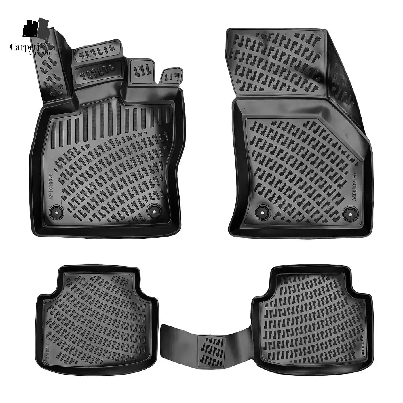 3D Car Floor Mats Liners For VW Arteon 2017-2020 All Weather Heavy Duty Mats 3D RUBBER FLOOR MATS CarpetiMats