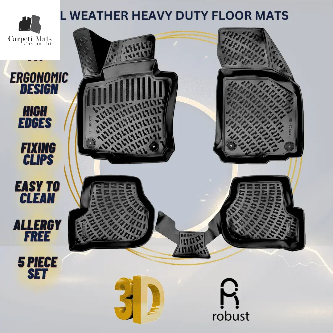 3D Car Floor Mats Liners For VW Golf 5 2003-2009 All Weather Heavy Duty Mats 3D RUBBER FLOOR MATS CarpetiMats
