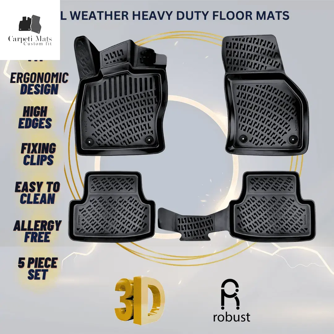 3D Car Floor Mats Liners For VW Golf 7 2012-2019 All Weather Heavy Duty Mats 3D RUBBER FLOOR MATS CarpetiMats
