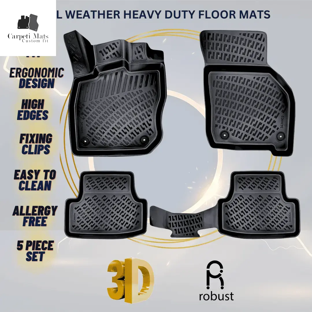 3D Car Floor Mats Liners For VW Golf 8 2019>>> Automatic All Weather Heavy Duty Mats 3D RUBBER FLOOR MATS CarpetiMats