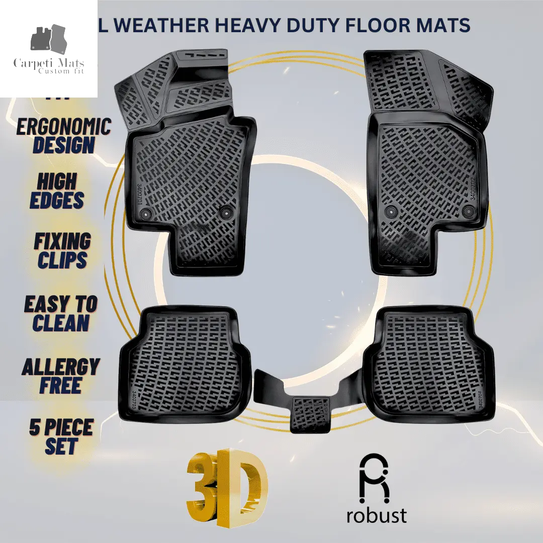 3D Car Floor Mats Liners For VW Jetta МК 6 A6 2011-2018 All Weather Heavy Duty Mats 3D RUBBER FLOOR MATS CarpetiMats