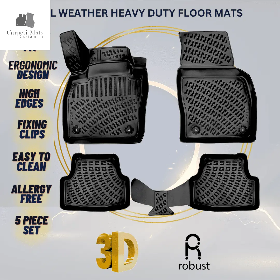 3D Car Floor Mats Liners For VW Polo 2021>>> All Weather Heavy Duty Mats 3D RUBBER FLOOR MATS CarpetiMats