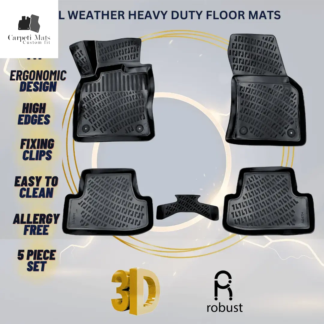 3D Car Floor Mats Liners For VW T-Roc 2017-2020 All Weather Heavy Duty Mats 3D RUBBER FLOOR MATS CarpetiMats