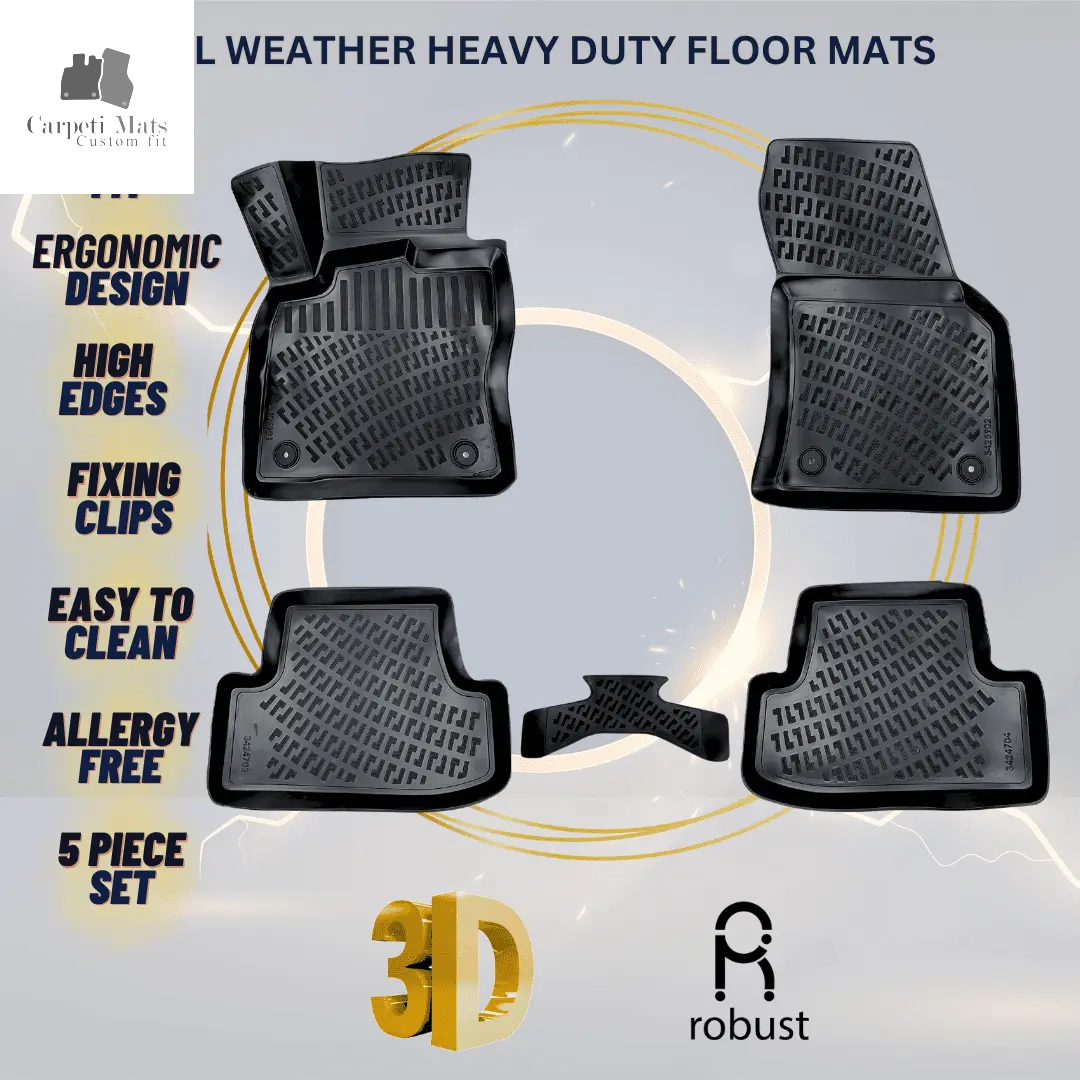 3D Car Floor Mats Liners For VW T-Roc 2021>>> All Weather Heavy Duty Mats 3D RUBBER FLOOR MATS CarpetiMats
