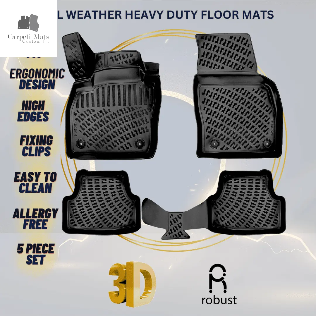 3D Car Floor Mats Liners For VW Taigo 2020>>> Manuel All Weather Heavy Duty Mats 3D RUBBER FLOOR MATS CarpetiMats