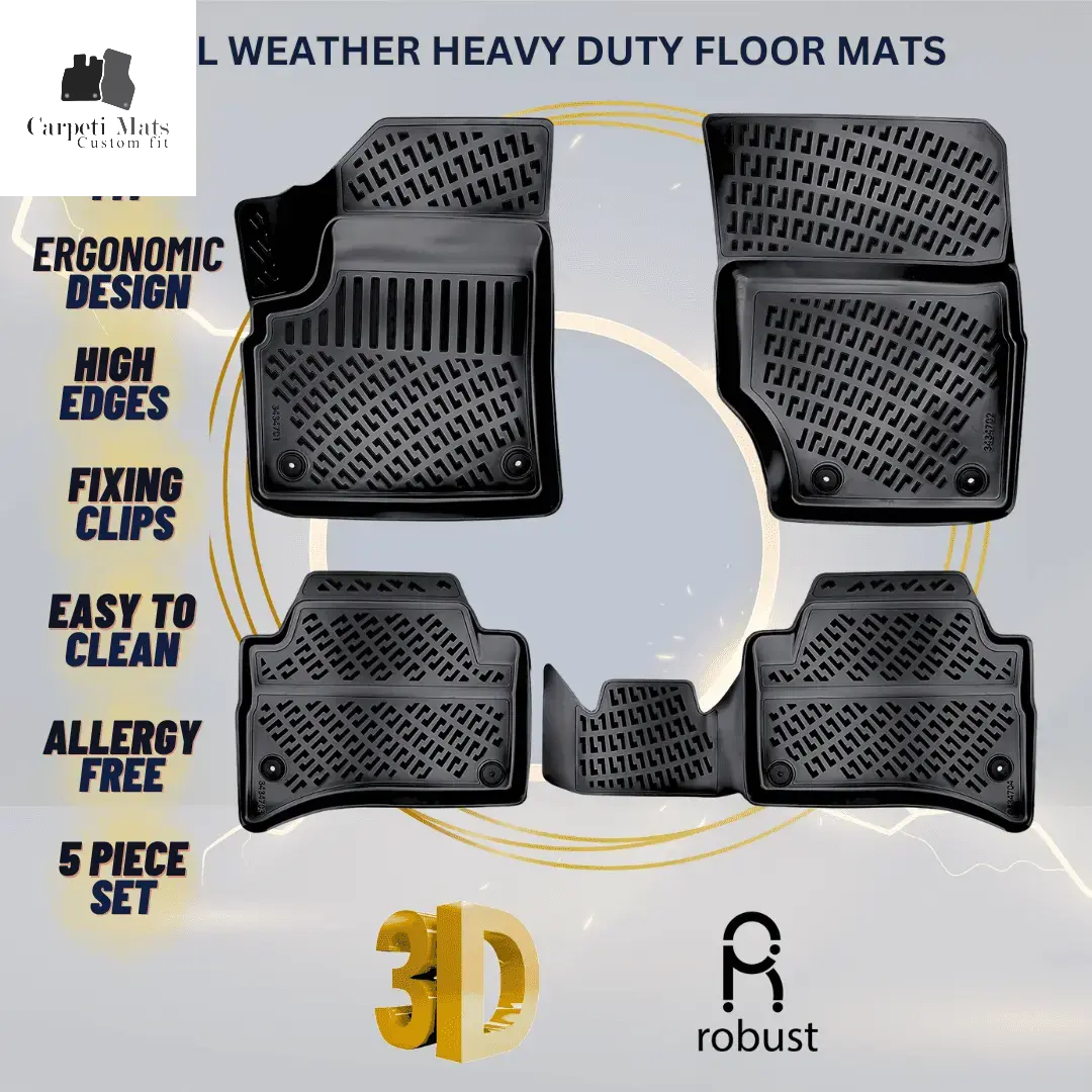 3D Car Floor Mats Liners For VW Touareg 2002-2010 MK1 All Weather Heavy Duty Mats 3D RUBBER FLOOR MATS CarpetiMats