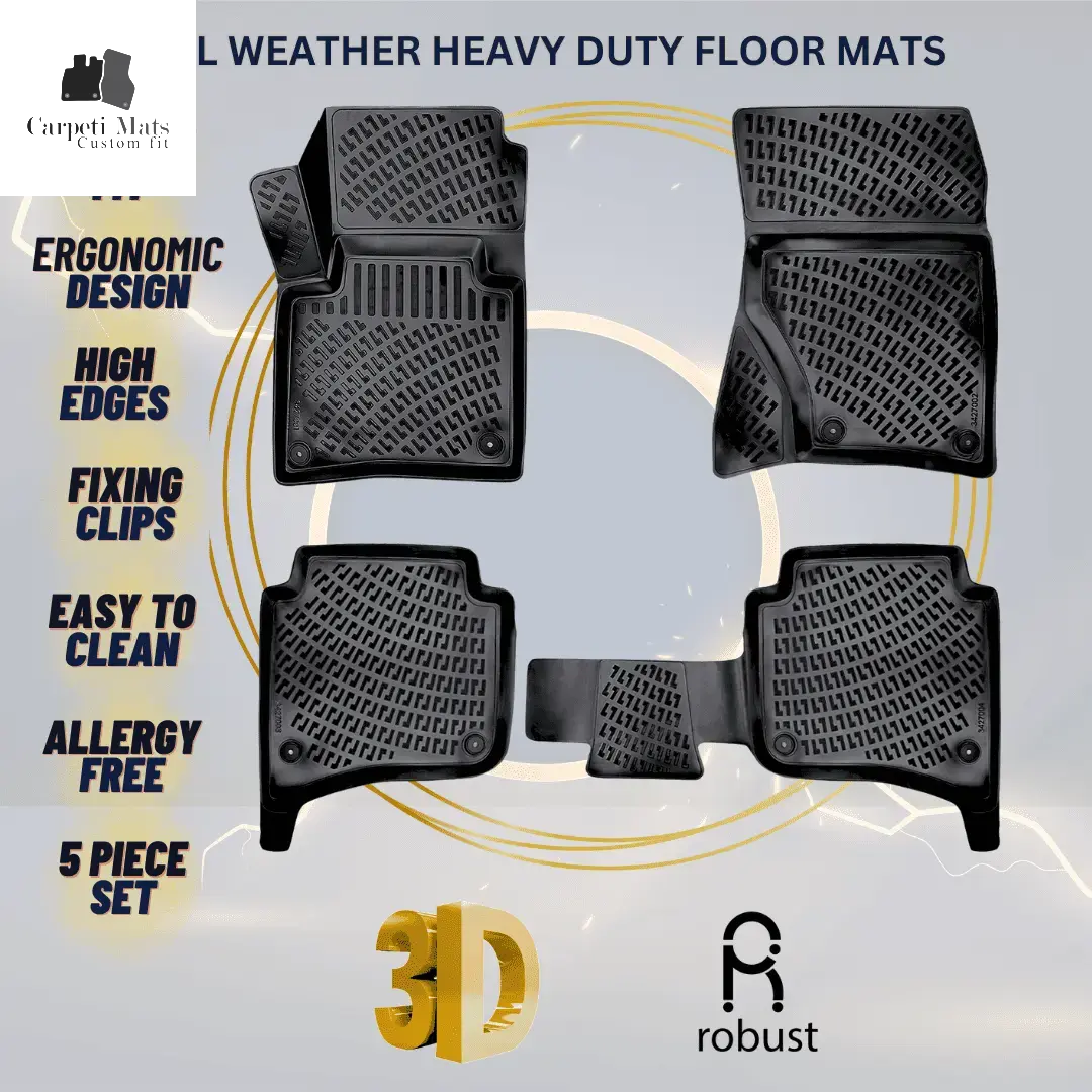 3D Car Floor Mats Liners For VW Touareg 2010-2017 MK2 4-Zone Climate Control All Weather Heavy Duty Mats 3D RUBBER FLOOR MATS CarpetiMats