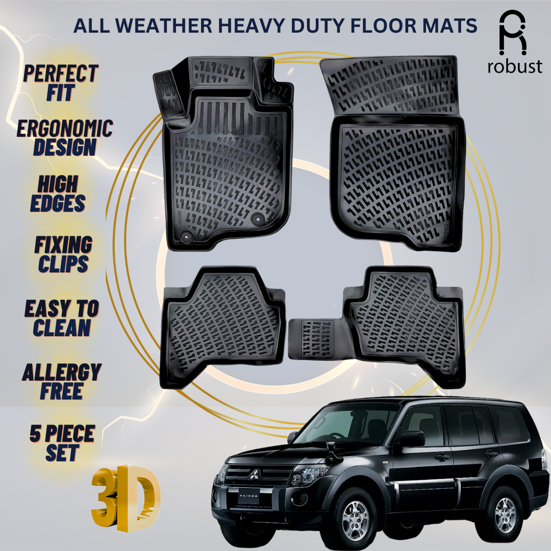 Floor Mats Liners For Mitsubishi Pajero 2006-2011 All Weather Heavy Duty 3D Rugs