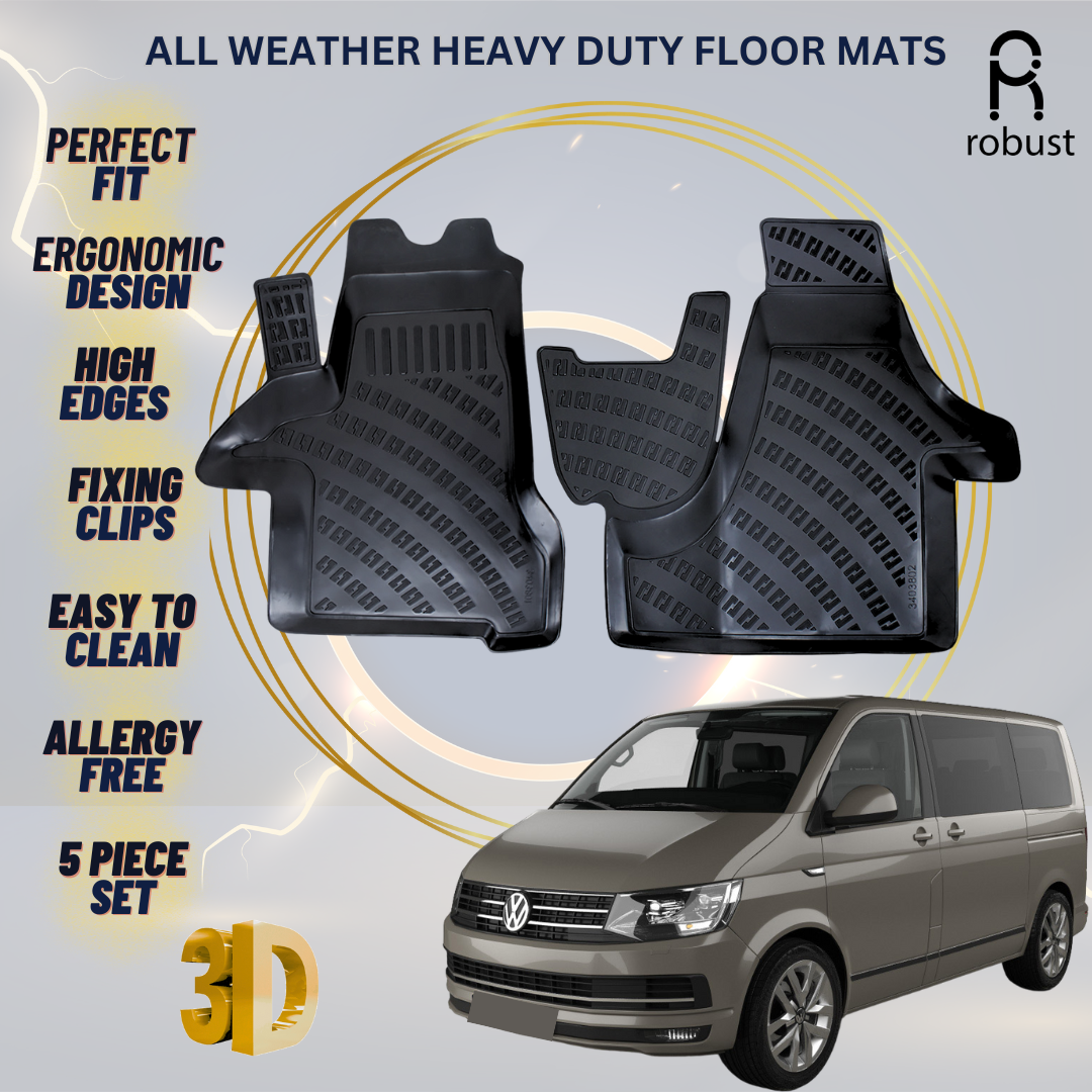 Floor Mats Liners For Volkswagen Transporter T6 2015-2019 All Weather Heavy Duty