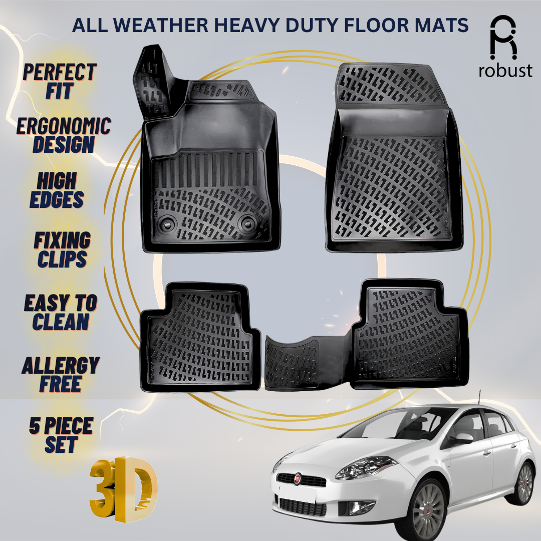 Floor Mats Liners For Fiat Bravo 2007-2014 All Weather Heavy Duty 3D Car Rugs