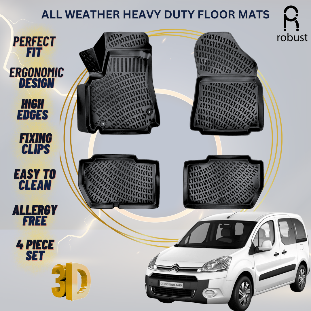 Floor Mats Liners For Citroen Berlingo 2008-2015 All Weather Heavy Duty Car Rugs