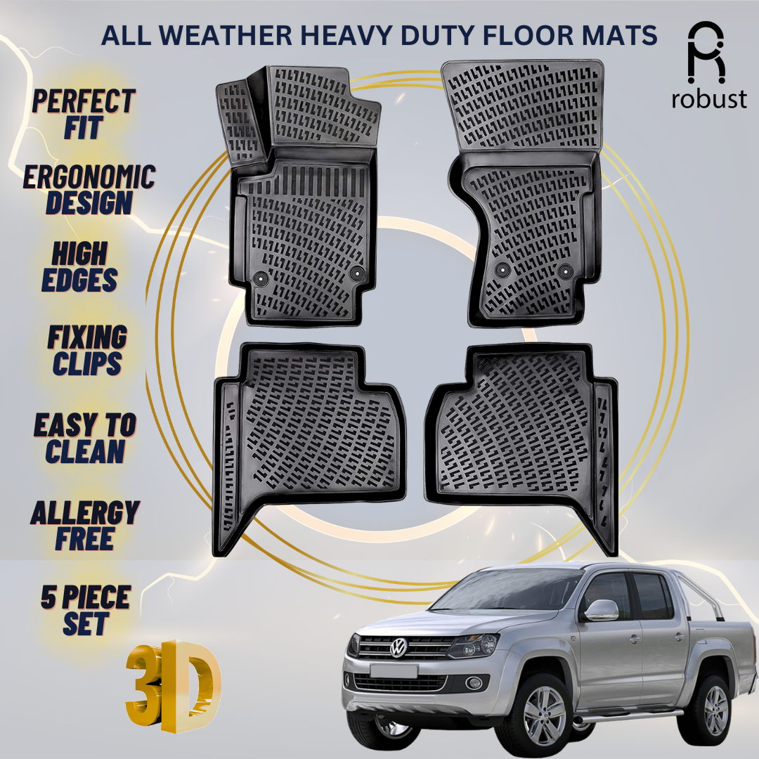 Floor Mats Liners For VW Volkswagen Amarok 2010-2018 All Weather Heavy Duty Rugs