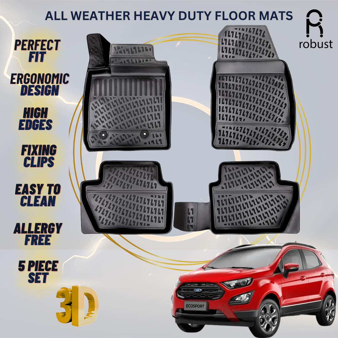 Floor Mats Liners For Ford Ecosport 2012-2023 All Weather Heavy Duty 3D Car Rugs