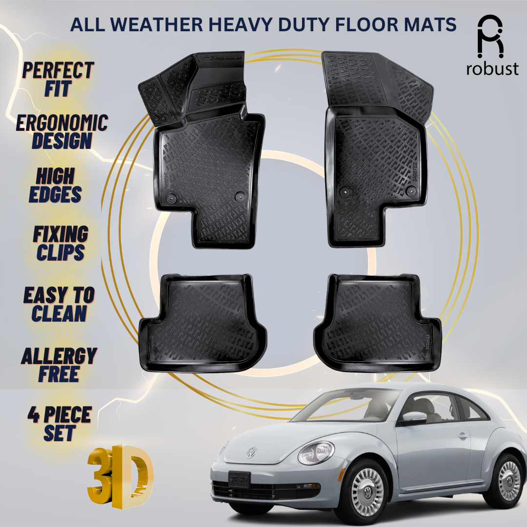 Floor Mats Liners For VW Volkswagen Beetle 2011-2019 All Weather Heavy Duty Rugs