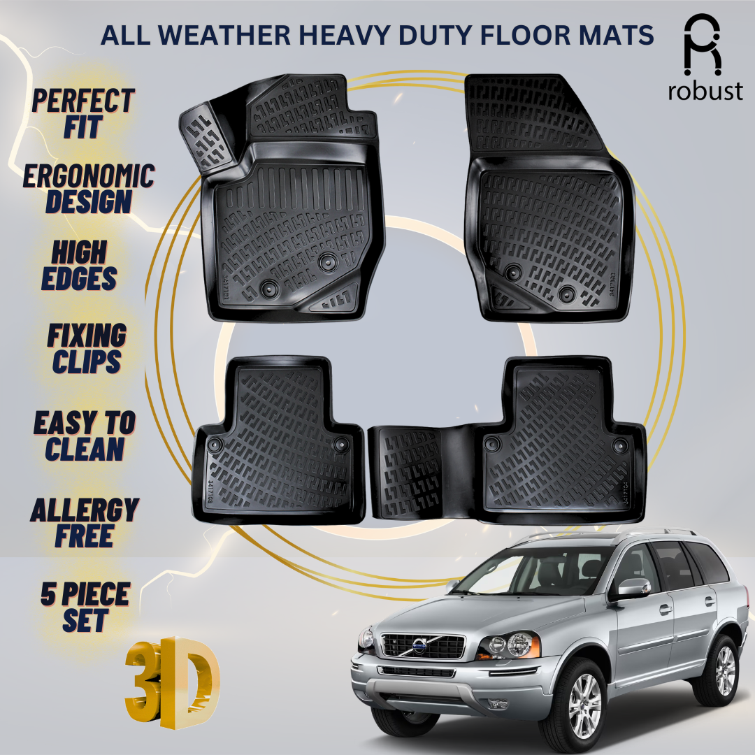 Floor Mats Liners For Volvo XC-90 2002-2014 All Weather Heavy Duty 3D Car Rugs