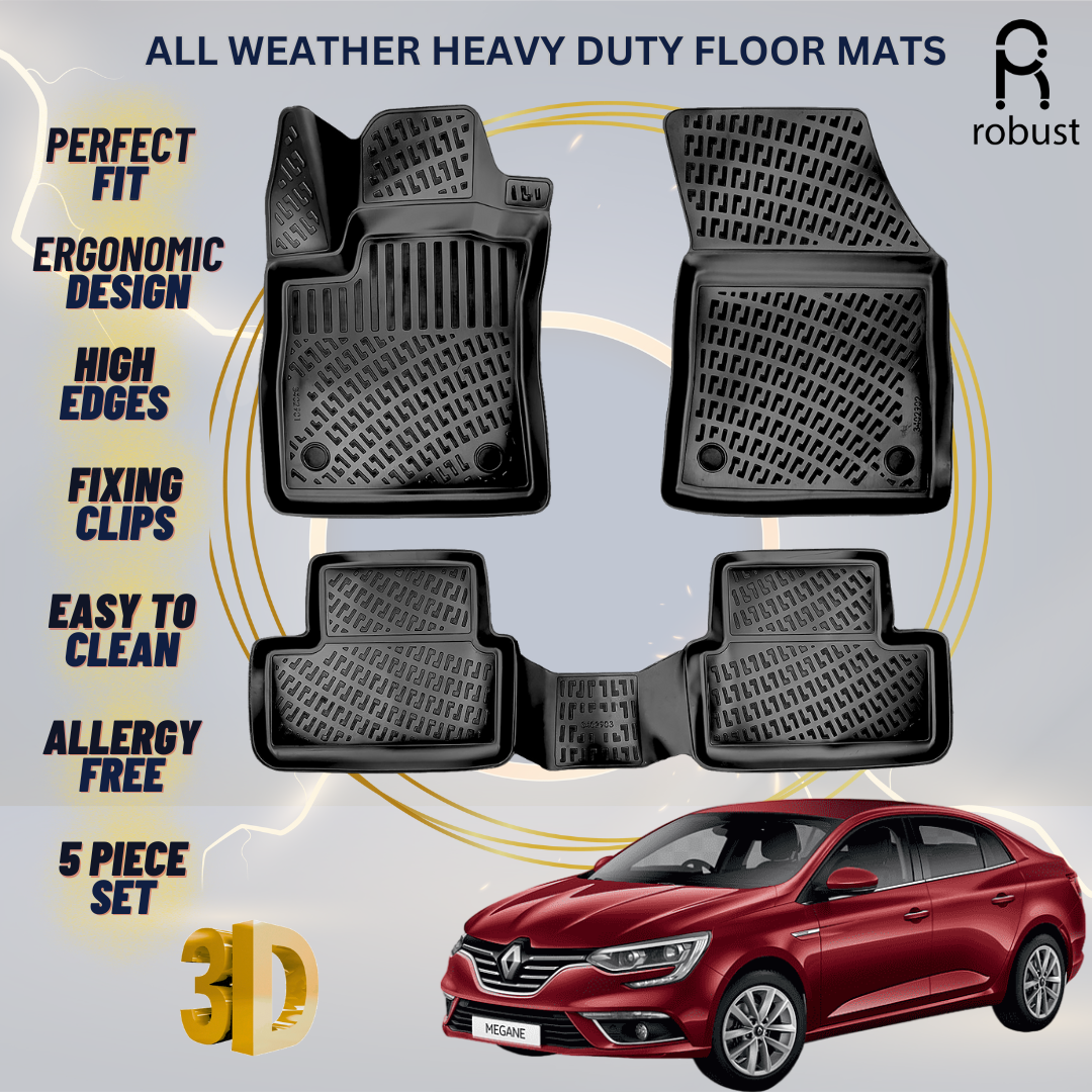 Floor Mats Liners For Renault Megane 2016-2023 All Weather Heavy Duty Car Rugs