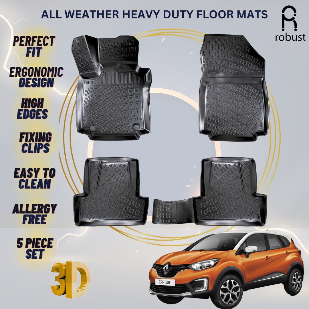 Floor Mats Liners For Renault Captur 2013-2019 All Weather Heavy Duty 3D Rugs