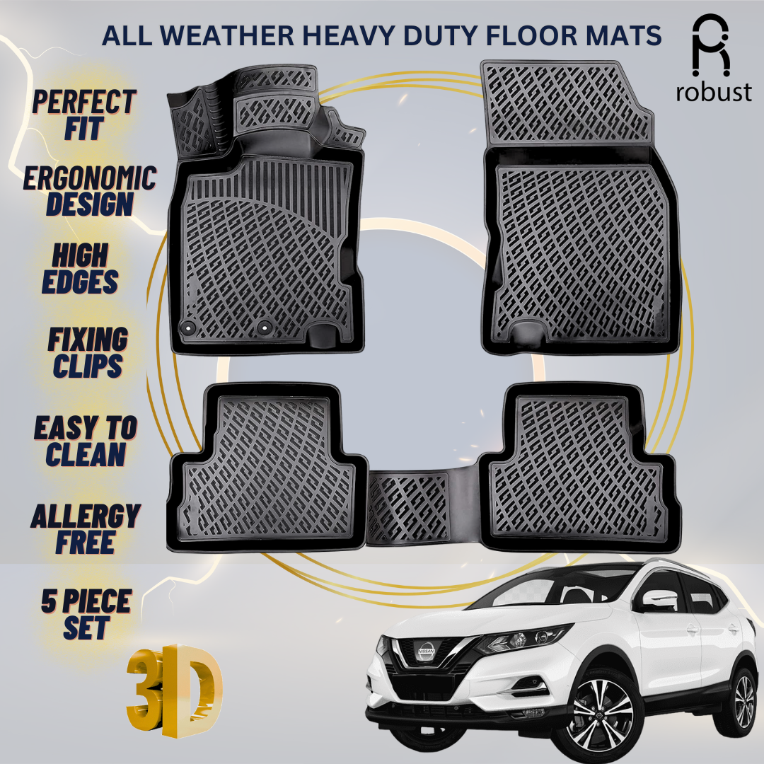 Floor Mats Liners For Nissan Qashqai 2013-2021 All Weather Heavy Duty Car Rugs