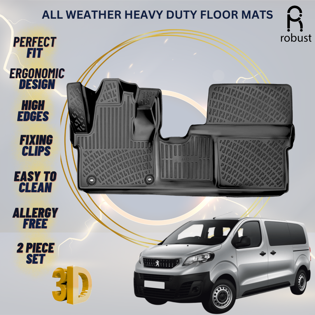 Floor Mats Liners For Peugeot Traveller 2016-2023 All Weather Heavy Duty 3d Rugs