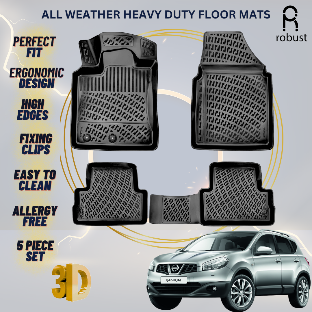 Floor Mats Liners For Nissan Qashqai 2006-2013 All Weather Heavy Duty Car Rugs