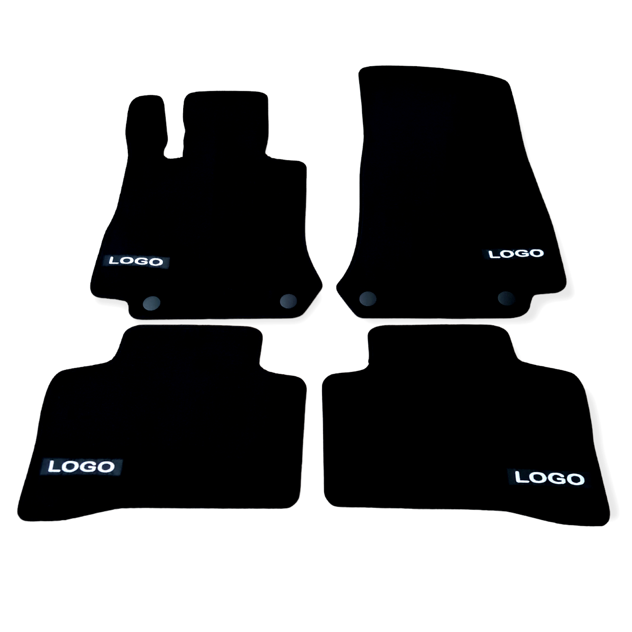 Car Floor Mats Velour For AMG Mercedes EQC Auto Liners Waterproof Black Carpet