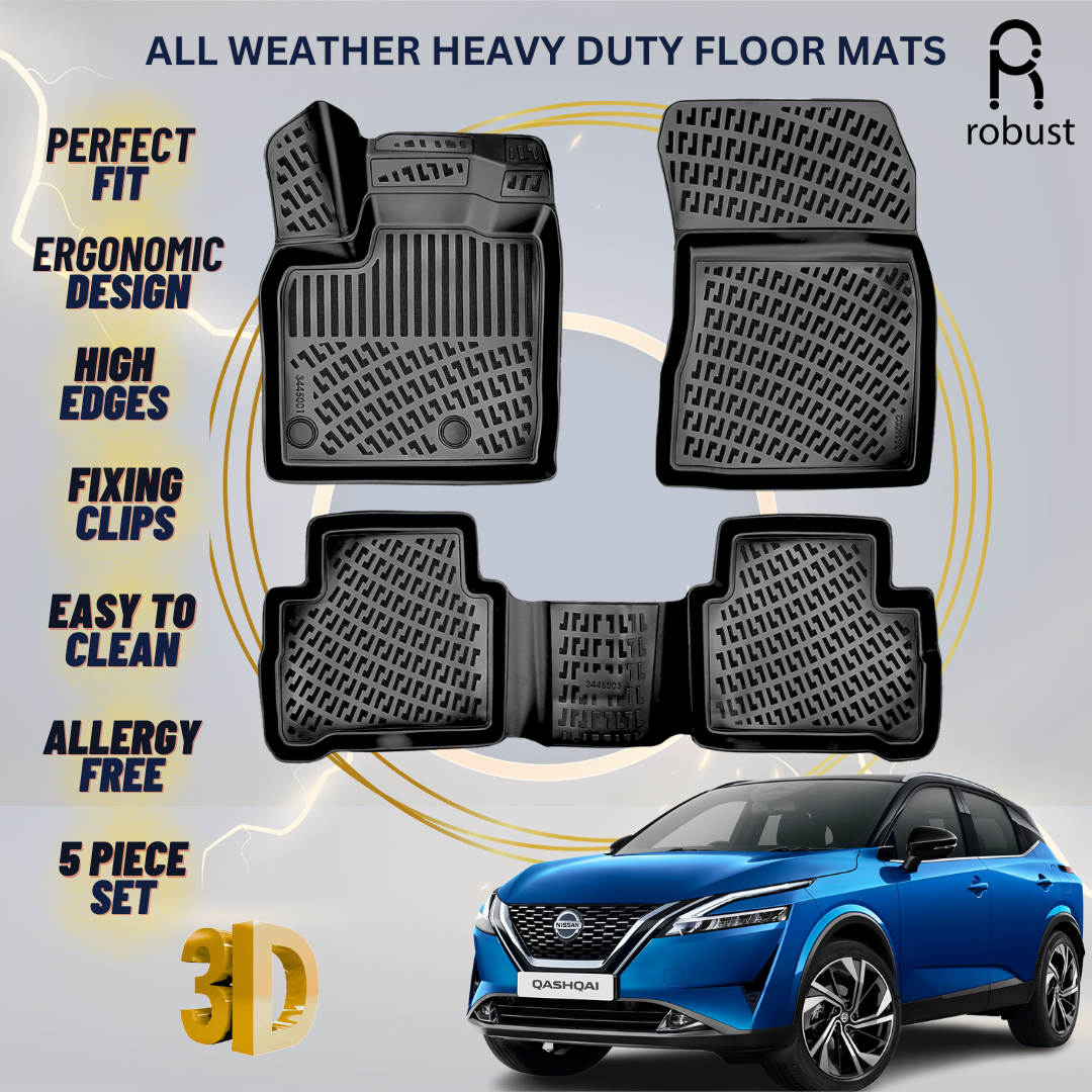 Floor Mats Liners For Nissan Qashqai 2022-2025 All Weather Heavy Duty Car Rugs