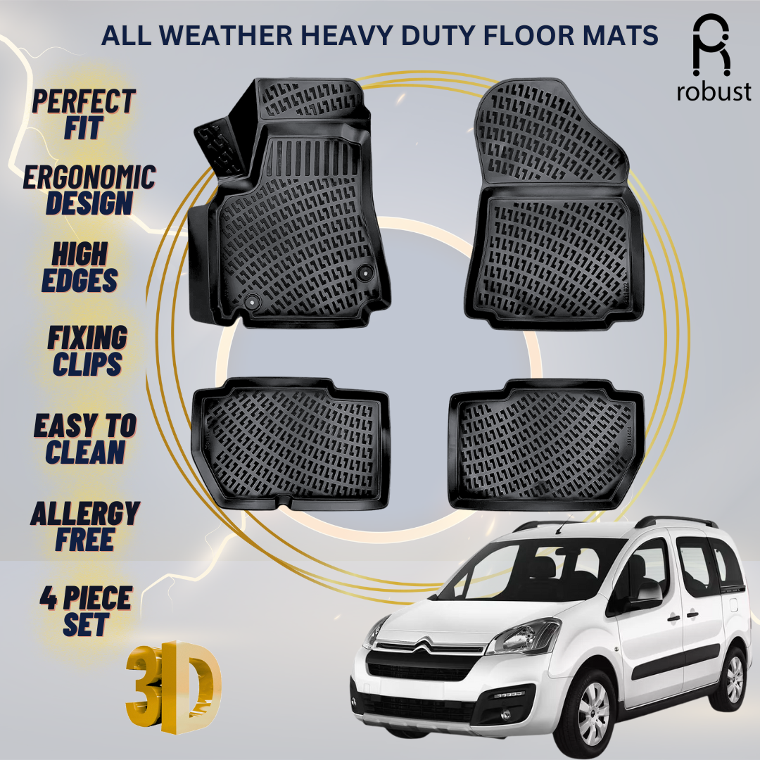 Floor Mats Liners For Citroen Berlingo 2015-2018 All Weather Heavy Duty Car Rugs