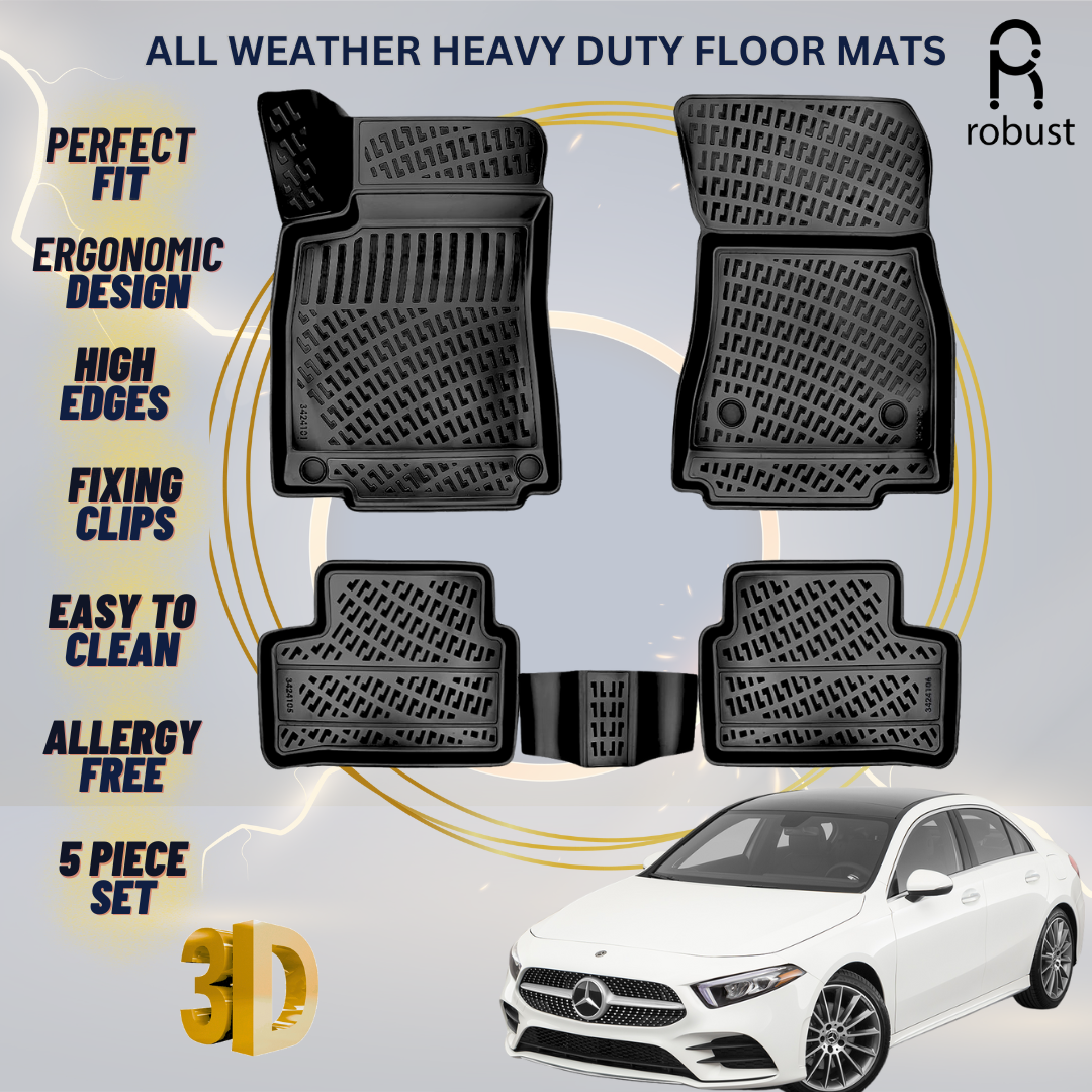 Floor Mats Liners For Mercedes A-Class W177 SD 2018-2024 All Weather Heavy Duty