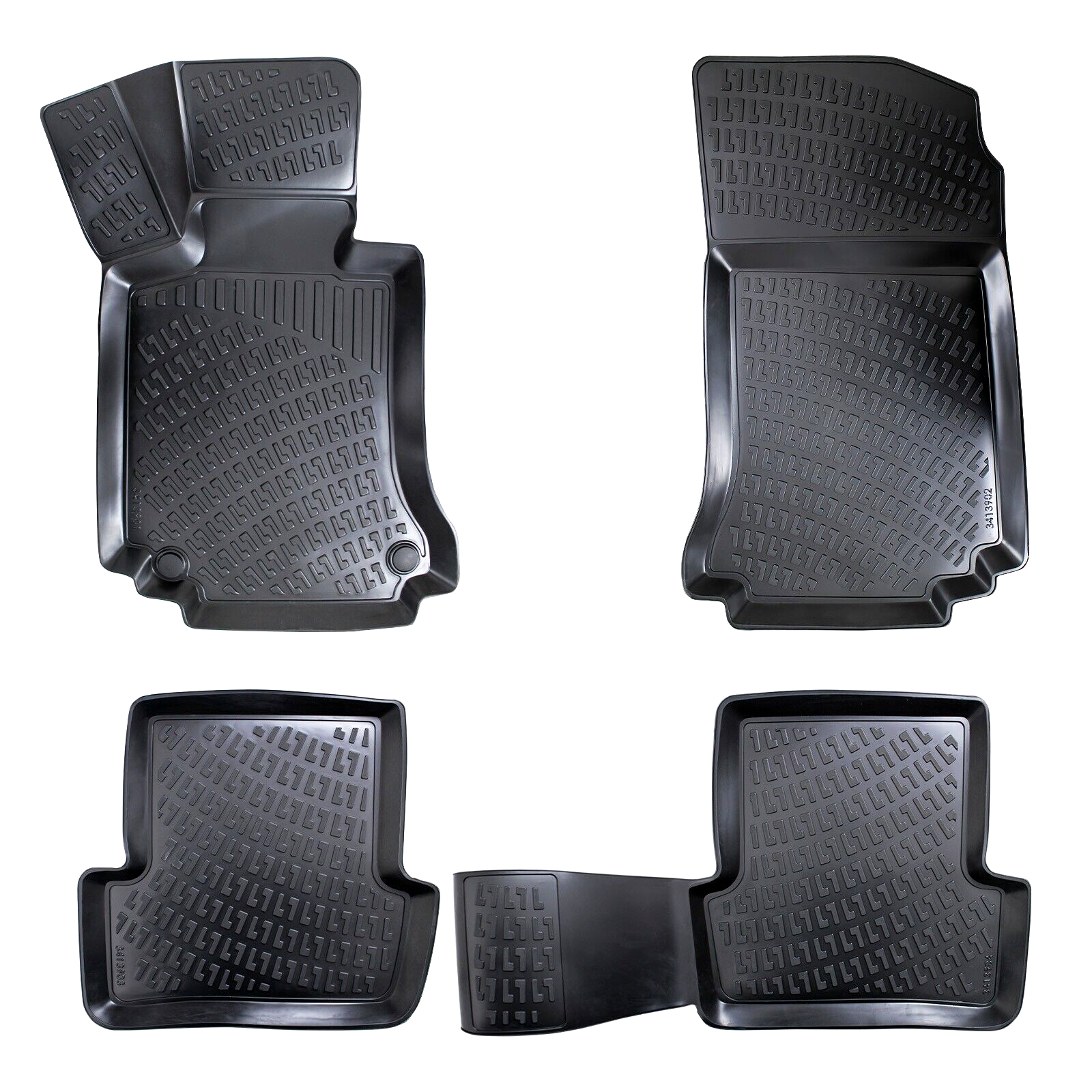 Car Floor Mats Liners For Mercedes C-Class 2007-2014 All Season Heavy Duty Rugs