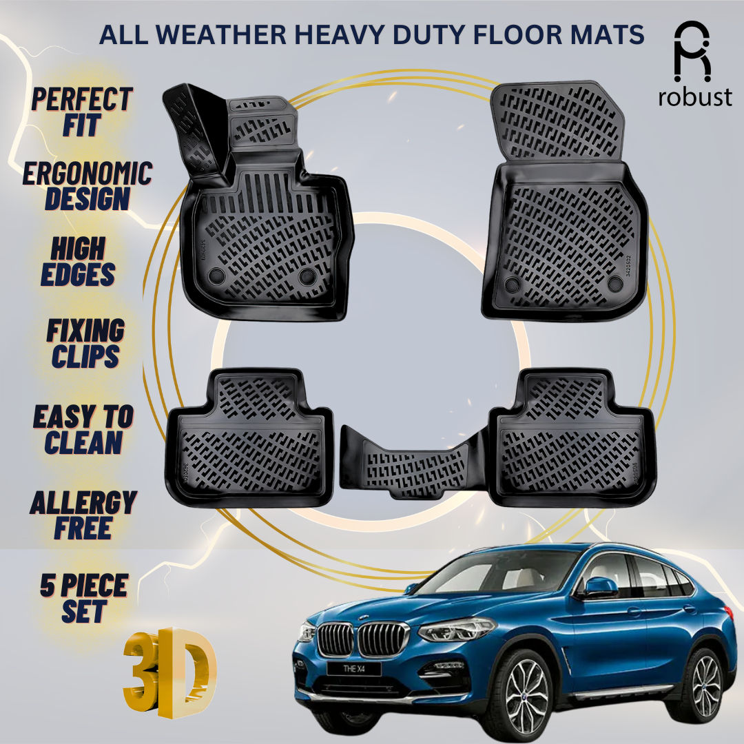 Floor Mats Liners For BMW X4 G02 2018-2025 All Weather Heavy Duty 3D Car Rugs