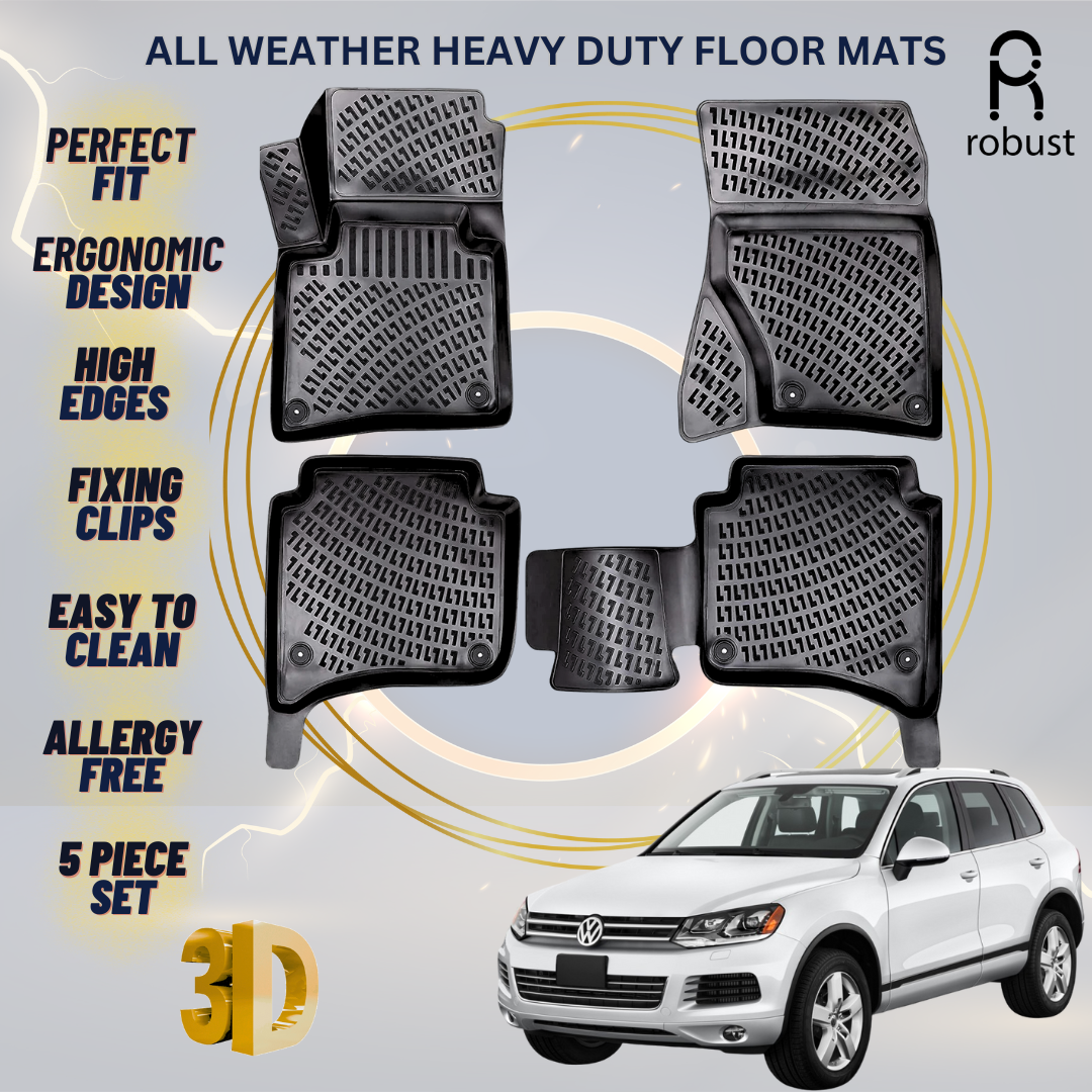 Floor Mats Liners For Volkswagen Touareg 2010-2014 All Weather Heavy Duty Rugs