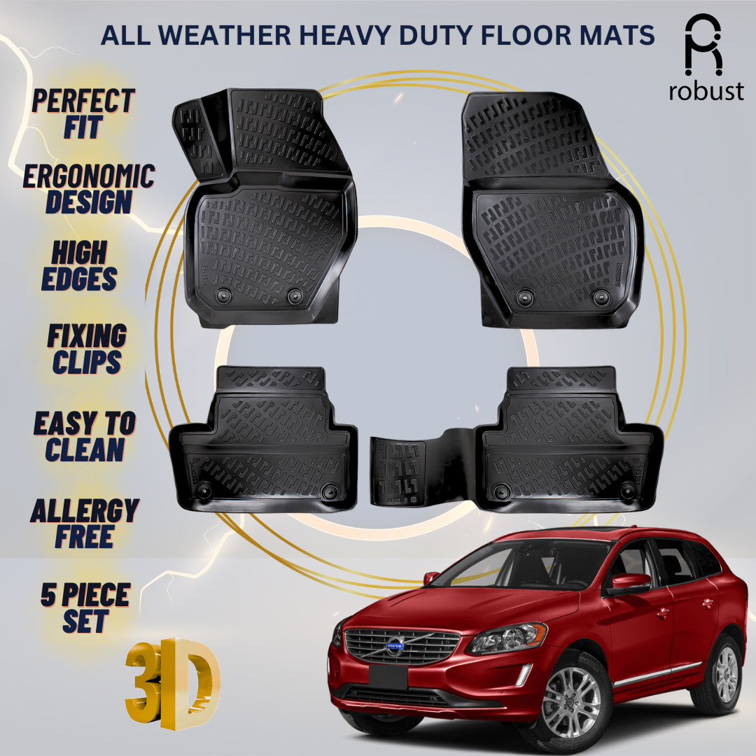 Floor Mats Liners For Volvo XC-60 2008-2014 All Weather Heavy Duty 3D Car Rugs