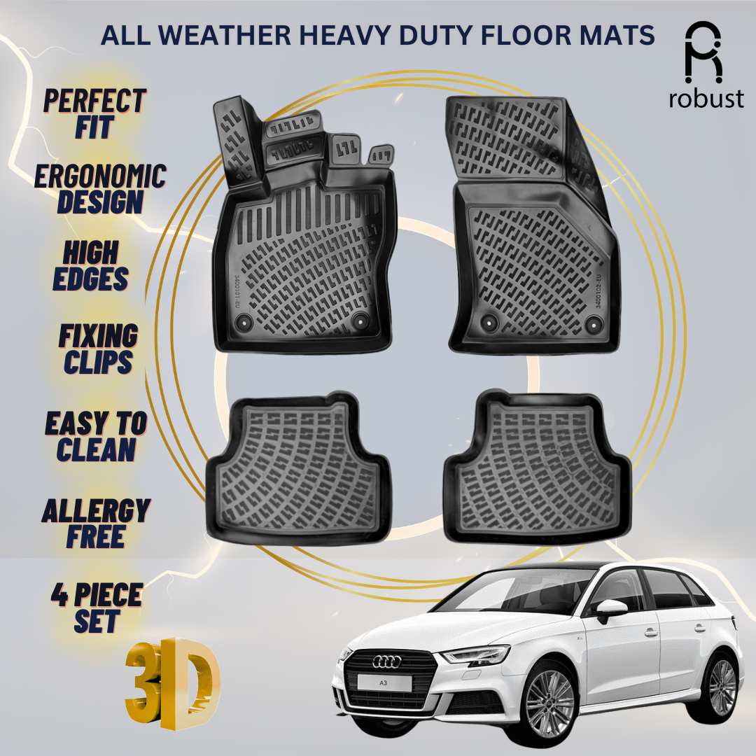 Floor Mats Liners For Audi A3 2013-2020 All Weather Heavy Duty 3D Car Rugs New