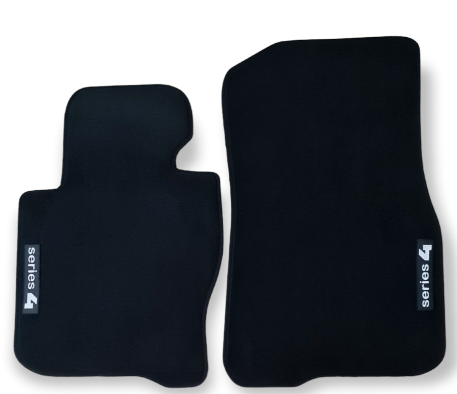 Front Car Floor Mats For BMW 4 F32 Velour Waterproof Black Carpet Liners New 2pc